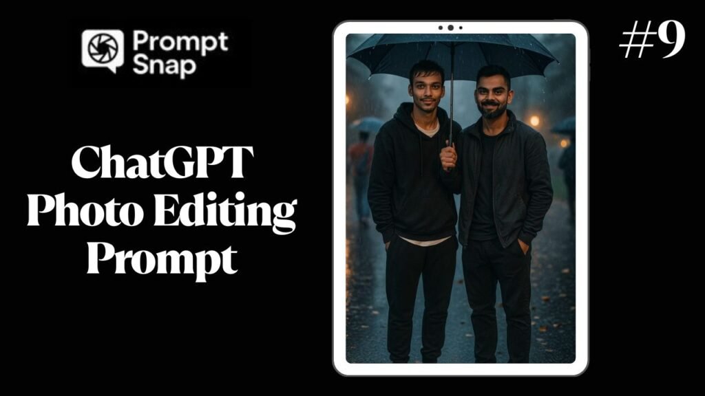 Promptsnap #10 ChatGPT Photo Editing Prompt – Cinematic Rain Moment with Virat Kohli