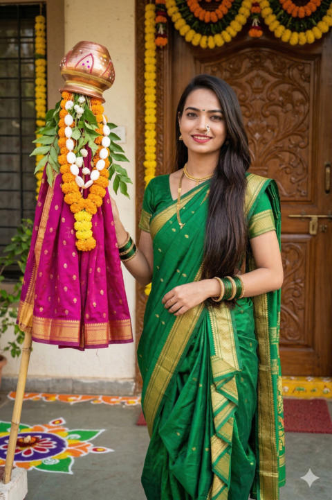 Gudi Padwa Girl Instagram Photo Prompt