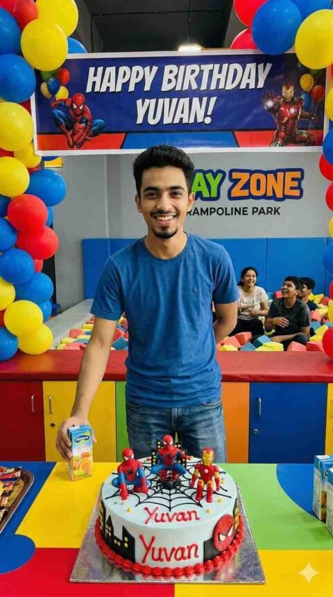Yuvan Name Happy Birthday Gemini Prompt: Superhero Indoor Play Scene