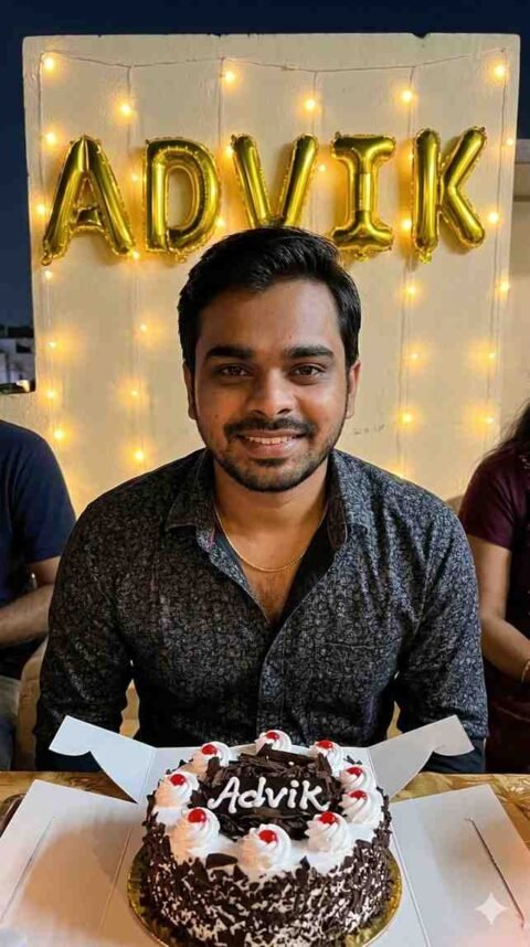 Gemini Prompt Boy Evening Terrace Party Advik Name Happy Birthday