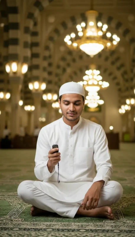 Shab e Miraj Mosque Portrait Gemini Photo Prompt