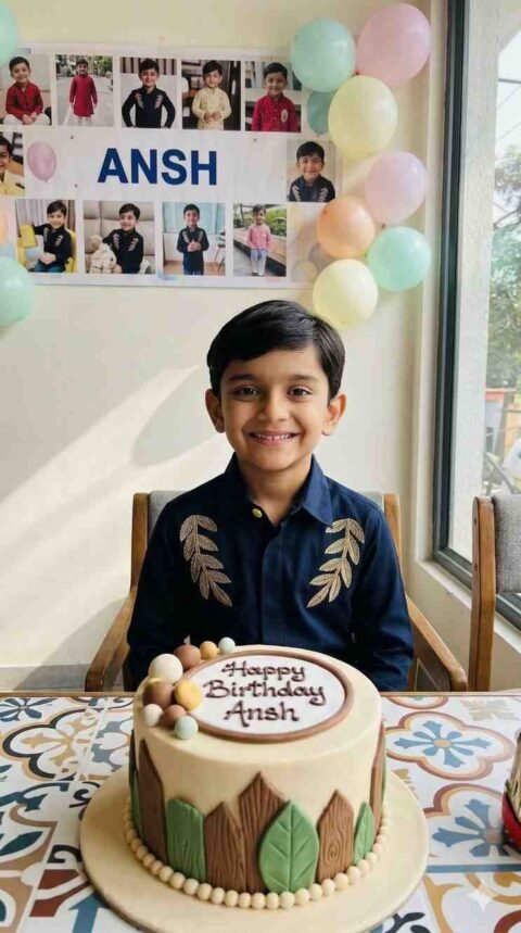 Gemini Prompt Boy: Ansh Name Cafe Birthday Scene Realistic Photo