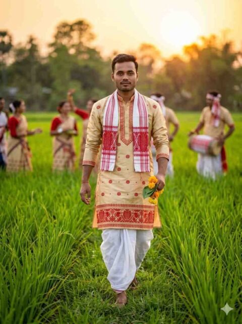 Ultra Realistic Assamese Bihu Portrait Prompt – 8K Cinematic Photography Guide | Focus Keyword